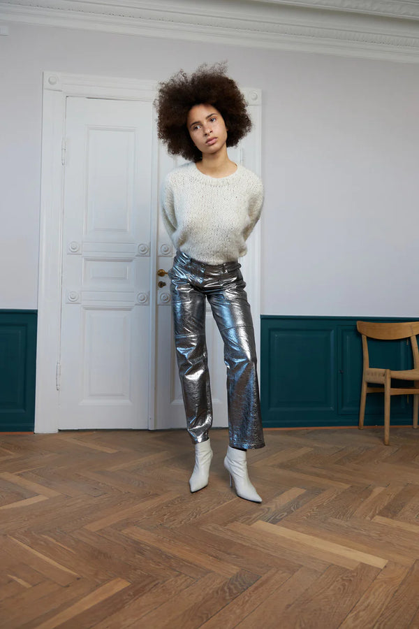 Silver Leather Pants (50% off)