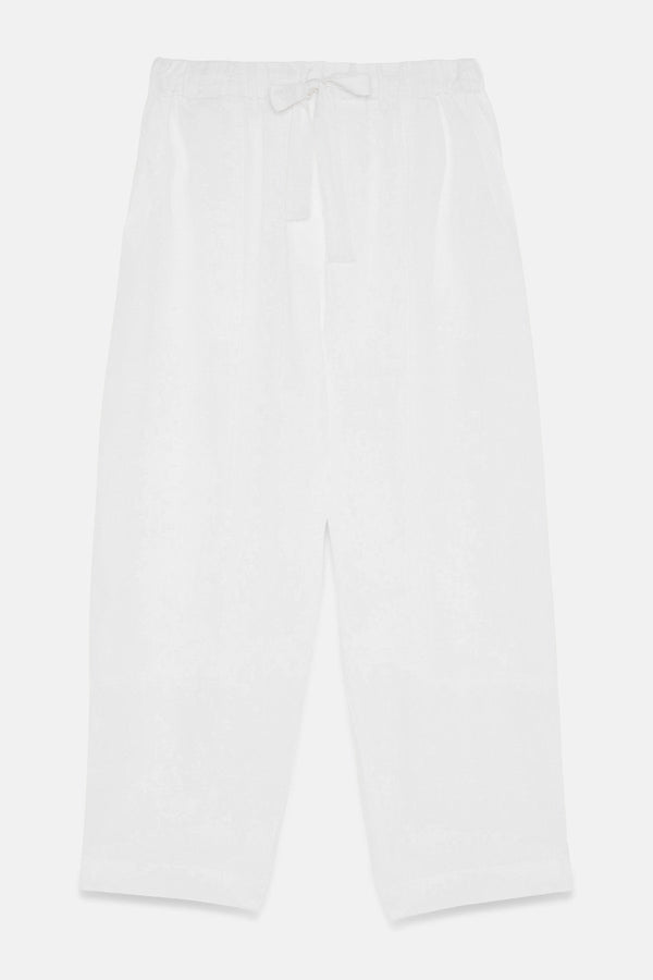 Linen Tapered Trousers - Vanilla