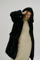 Bonnie Faux Fur Coat - Black (50% off)