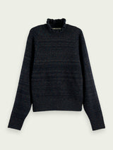 Ruffled Turtleneck Sweater Black