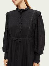 Broderie Anglaise Mini Dress Black